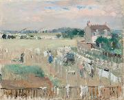 Berthe Morisot Hanging the Laundry out to Dry (nn02) France oil painting reproduction